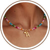 Colorful Beaded Initial Necklace