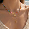 Colorful Beaded Initial Necklace
