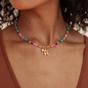 Colorful Beaded Initial Necklace
