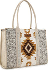 Wrangler Aztec Leather Tote Bag