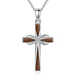 Silver Origami Turquoise Cross Pendant Necklace