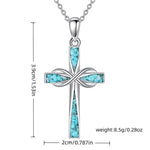 Silver Origami Turquoise Cross Pendant Necklace
