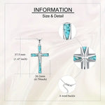 Silver Origami Turquoise Cross Pendant Necklace