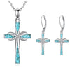 Silver Origami Turquoise Cross Pendant Necklace