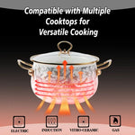 Retro Floral Enamel Soup Pot