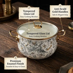 Retro Floral Enamel Soup Pot