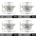 Retro Floral Enamel Soup Pot