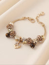 Leopard Print Beaded Charm Bracelet