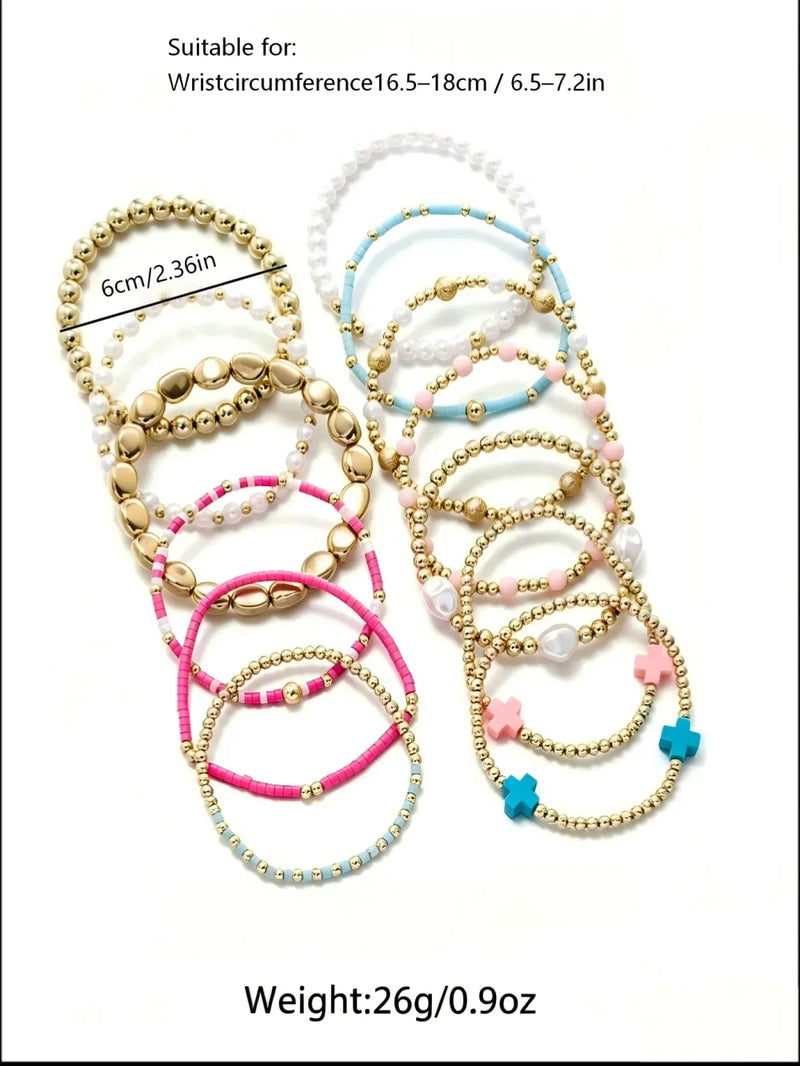 Bohemian Beaded Stretch Bracelet Set