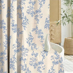 Floral Plant Shower Curtain with Tassels