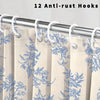 Floral Plant Shower Curtain with Tassels