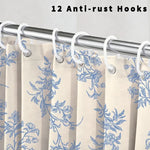 Floral Plant Shower Curtain with Tassels