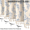 Floral Plant Shower Curtain with Tassels