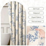 Floral Plant Shower Curtain with Tassels