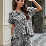 Gingham Cotton Pajama Set
