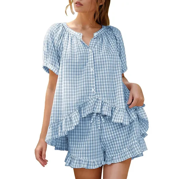 Gingham Cotton Pajama Set