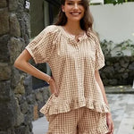 Gingham Cotton Pajama Set