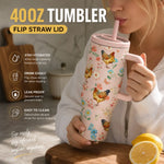 Floral Chicken Insulated Tumbler