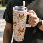 Floral Chicken Insulated Tumbler
