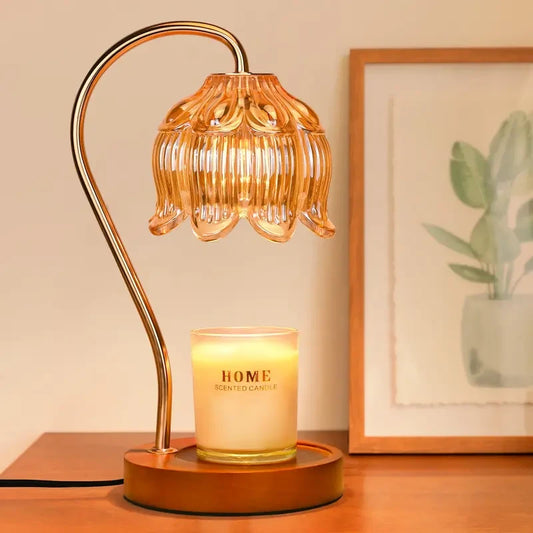 Vintage Glass Jar Candle Warmer Lamp