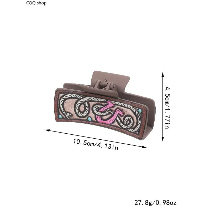 Western Cowgirl Leather Hair Clip