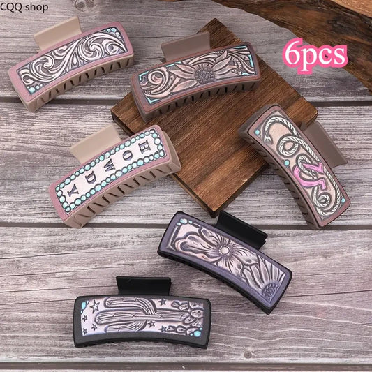 Western Cowgirl Leather Hair Clip
