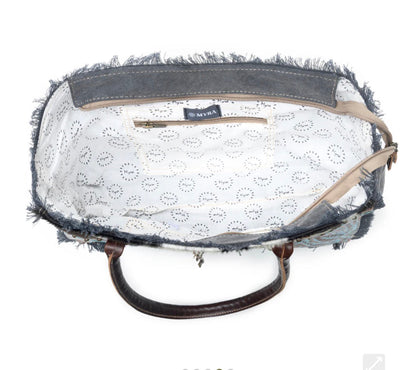 Myra Bag Turquoise Cowhide Star Tote